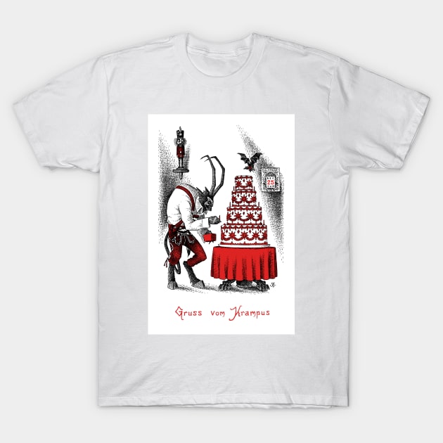 The Krampus' Cake, or A Birthday Remembered T-Shirt by Haunted Nonsense